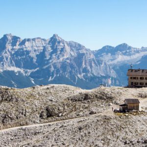 Rufugio Kostner - Italian DOlomites with the Fanes Massif in the distance